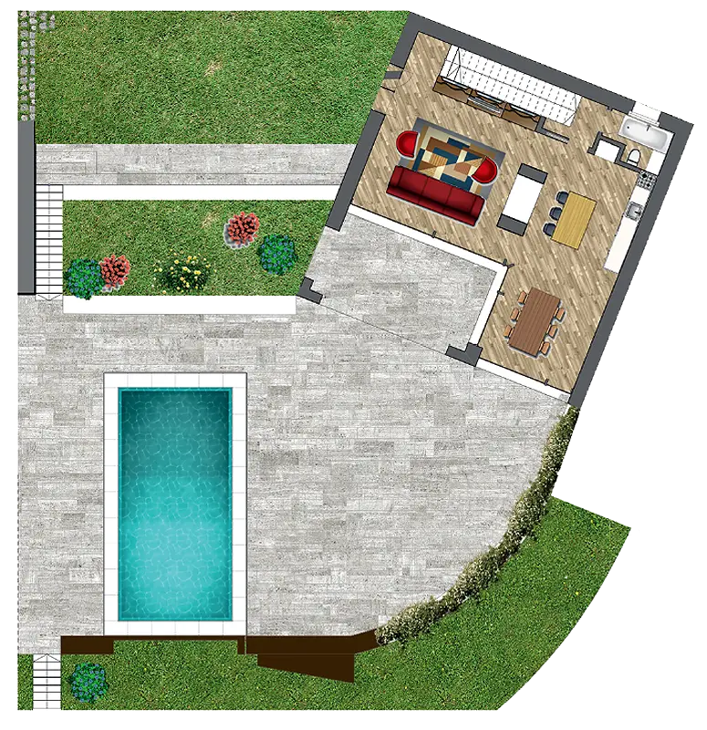 Esempio planimetria villa sul Lago di Garda