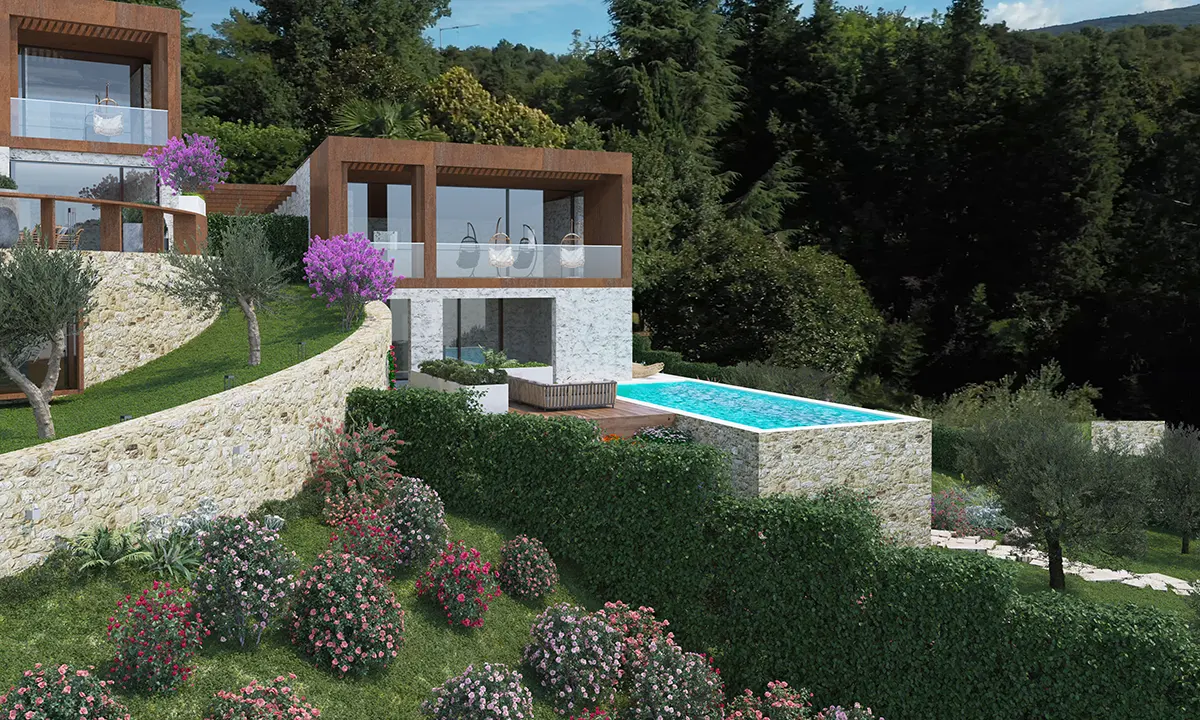Villa sul Lago di Garda con ampie finestre e open space