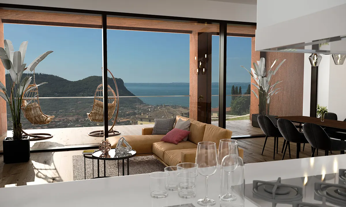 Sala da pranzo con vista Lago di Garda